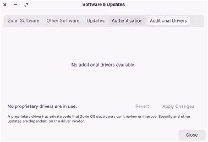 no additional drivers available
