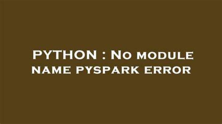 No module name pyspark error