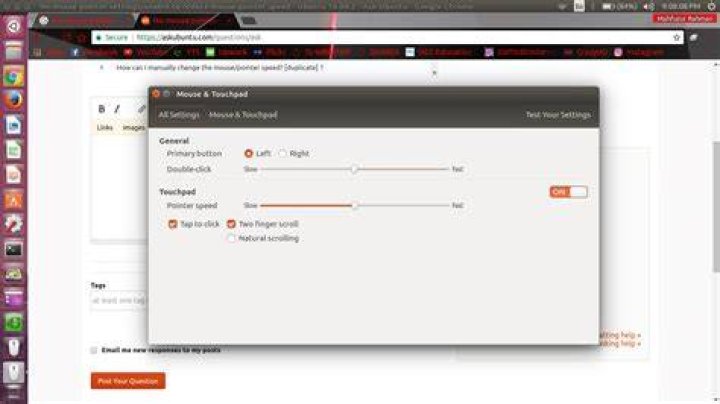 No mouse pointer settings/unable to reduce mouse pointer speed - Ubuntu 16.04.2