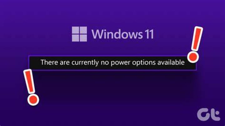 No power options available after Windows update