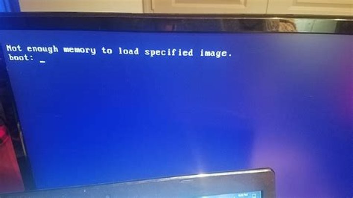 Not enough memory... in monospace font on blueish screen