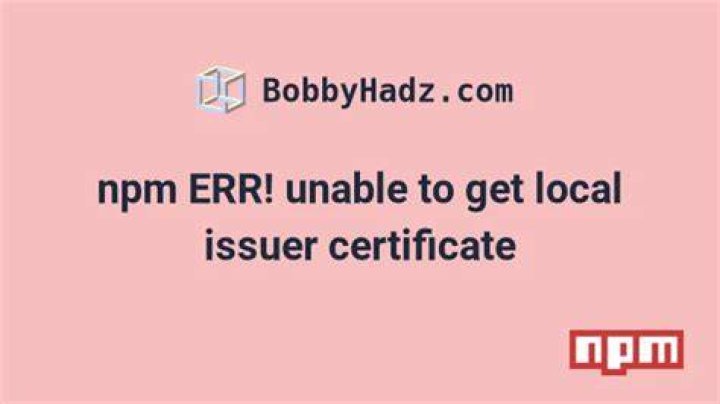 npm ERR! code UNABLE_TO_GET_ISSUER_CERT_LOCALLY