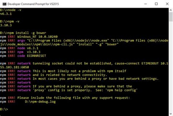 npm install return network error ECONNRESET