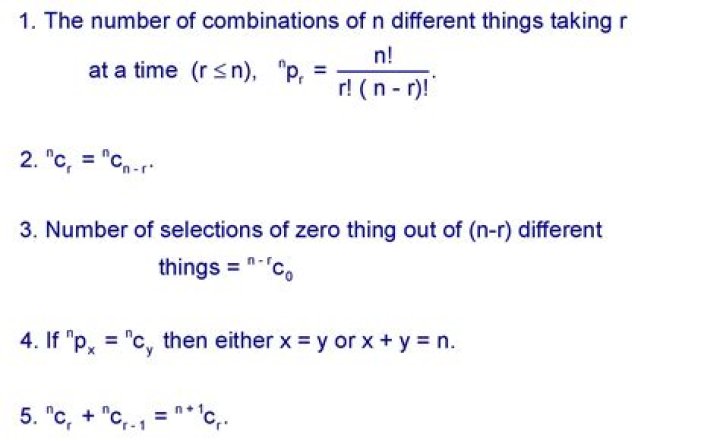 Number combinations multi set