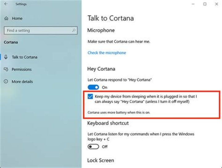 O&O ShutUp10 Cortana settings
