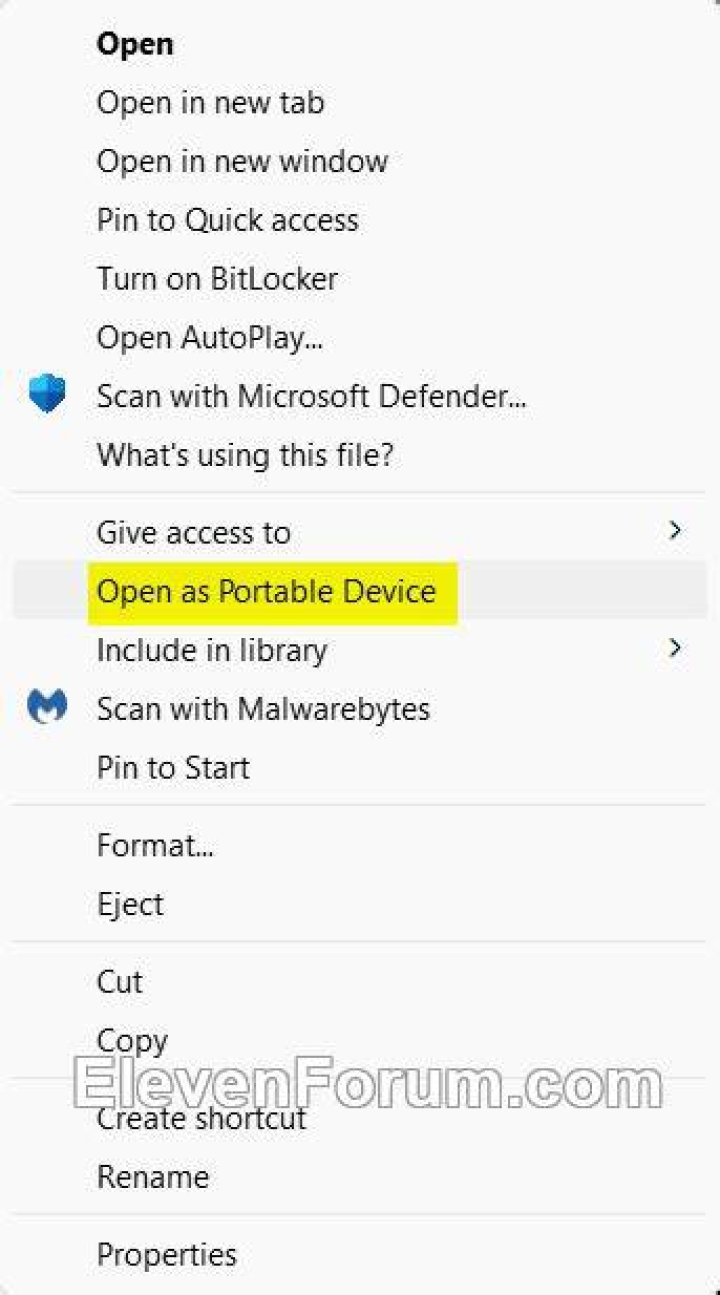 Open as Portable Device