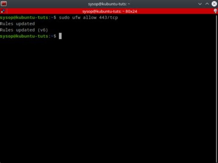 Openning 443 port with ufw