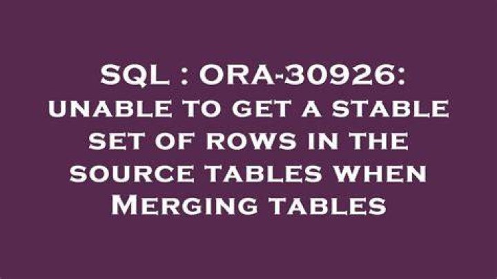 ORA-30926: unable to get a stable set of rows in the source tables