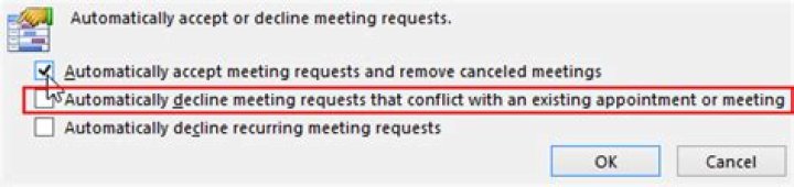 Outlook: How to auto accept meeting tentatively if there is another tentative meeting booked