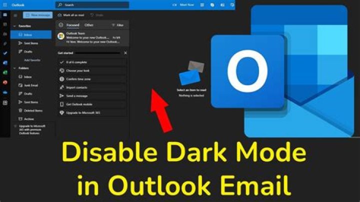 Outlook not showing the toggle dark mode on/off button on the message window
