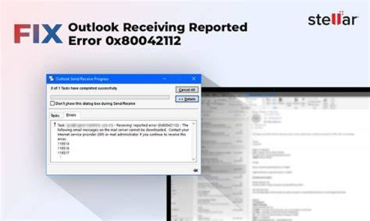 Outlook Send/Receive 0x80042112 error
