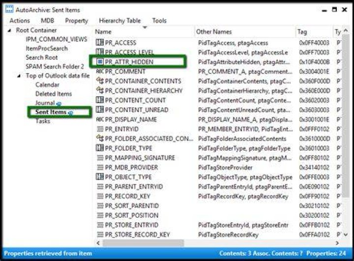 Outlook Sent Items Gone from Archive?
