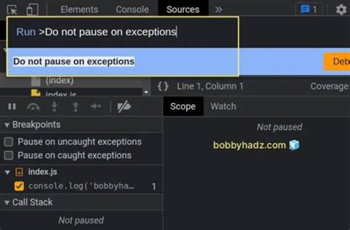 Paused in debugger in chrome?