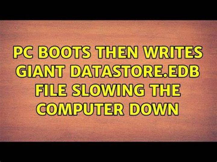 PC Boots then writes giant datastore.edb file slowing the computer down