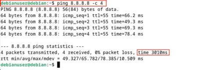 ping to google DNS