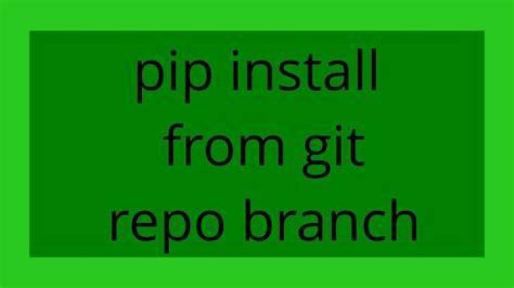 pip install from git repo branch