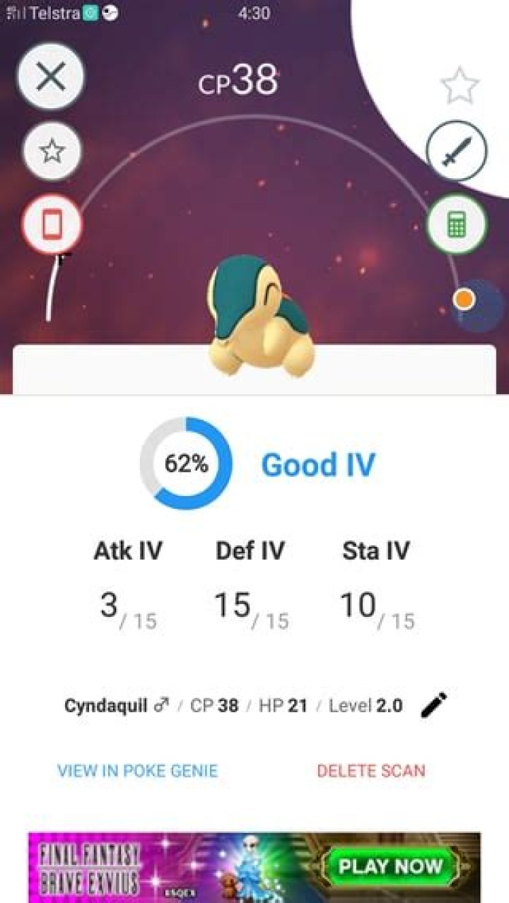 Pokegenie scan based on Appraisal