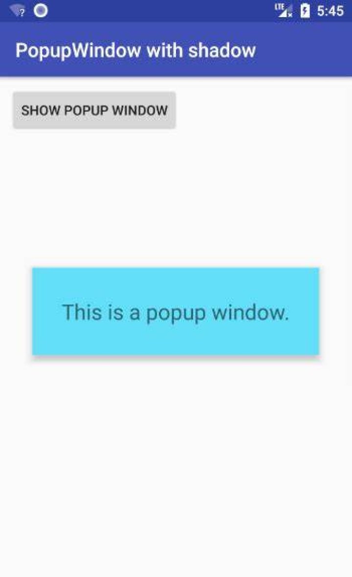 PopupWindow with shadow