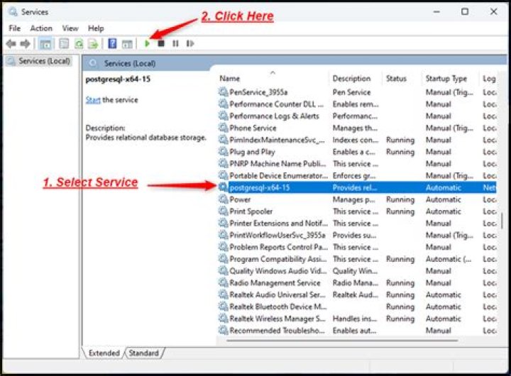 Postgresql server doesn't start