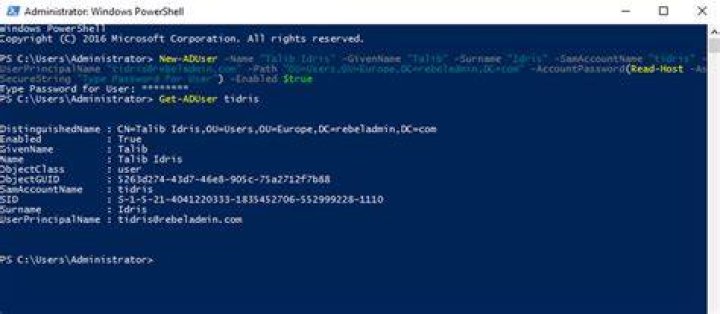 PowerShell: create a new Active Directory user with password as a secure string