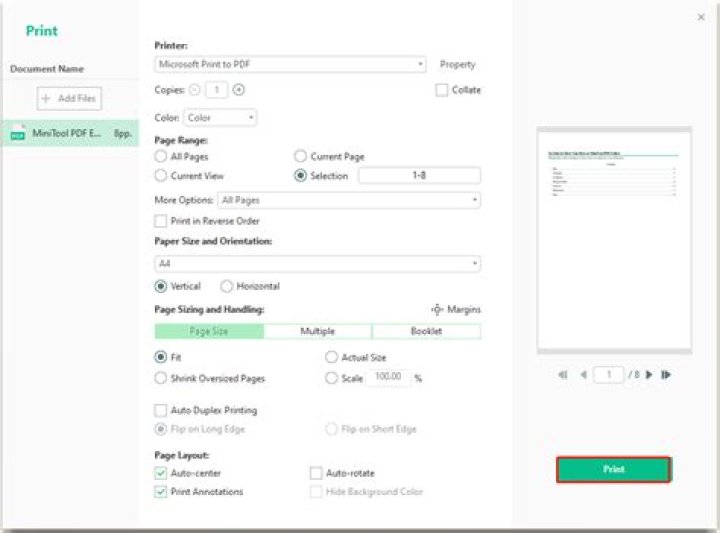 Print a secure PDF to a file using a PDF printer