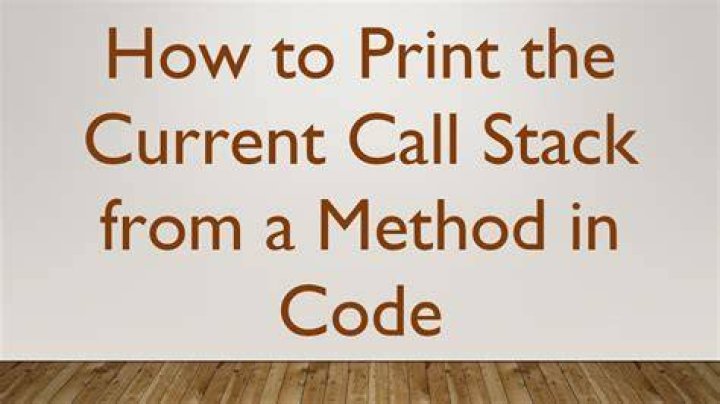 Print current call stack from a method in code