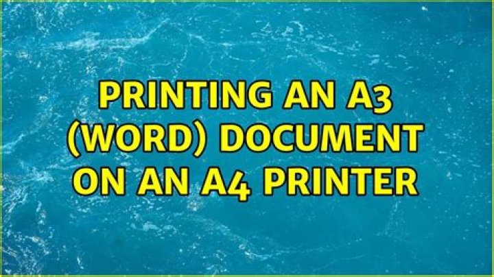 Printing an A3 (Word) document on an A4 printer