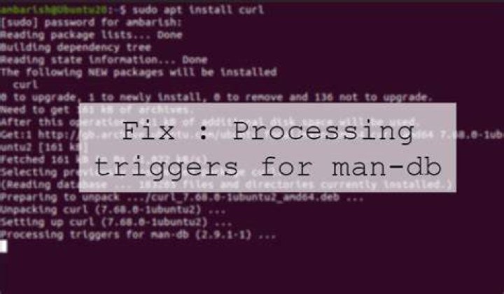 Processing triggers for man-db