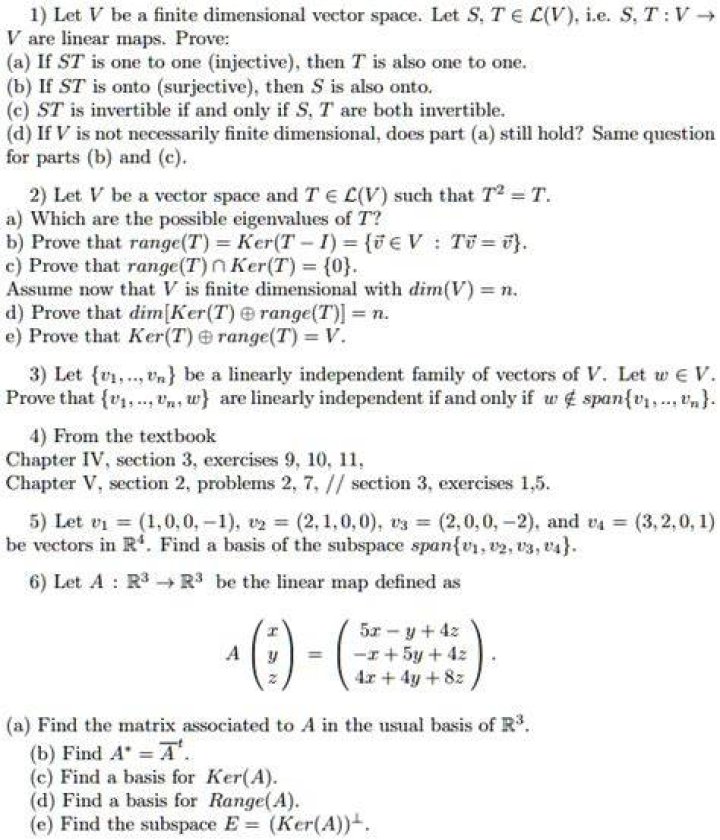 proof question: Let V be a finite-dimensional vector space, and let $T:V \rightarrow V$ be linear.