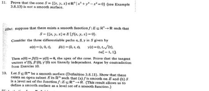 Proving that the cone is not a smooth manifold