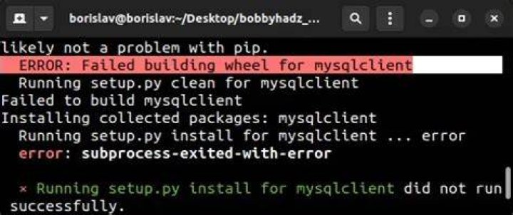 Python install mysqlclient keeps on giving error