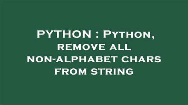 Python, remove all non-alphabet chars from string