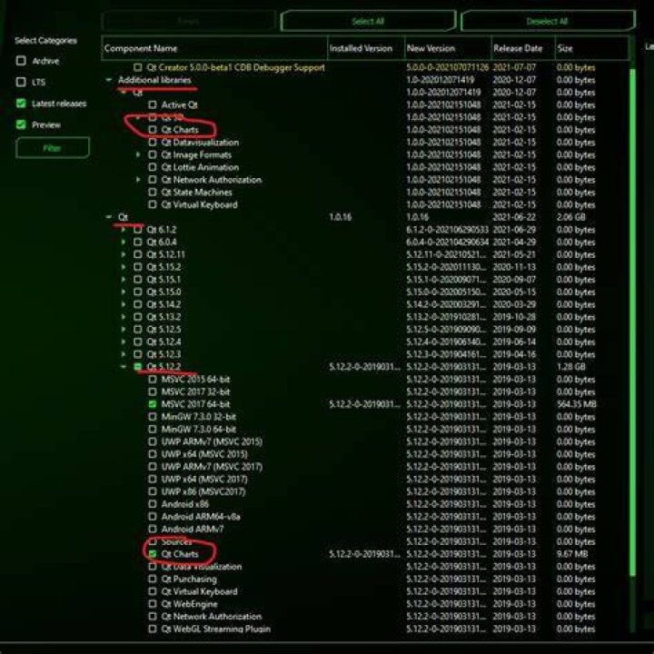QtCharts module not found even after installing in Qt Maintenance