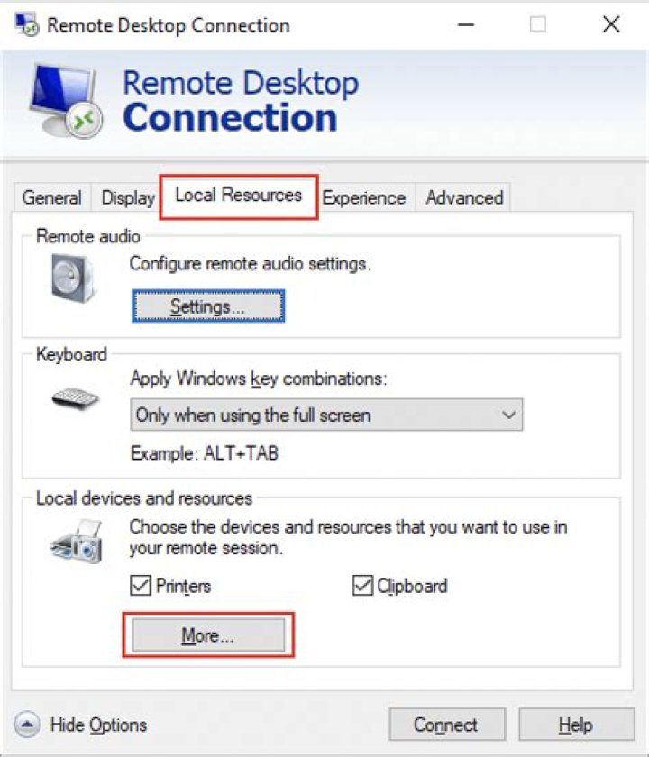 RDP Local Resources