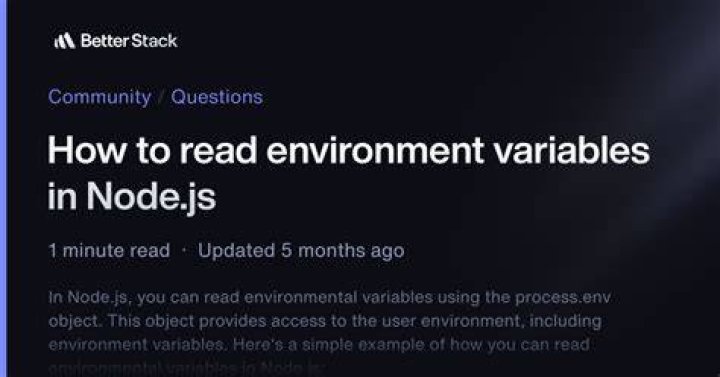 Read environment variables in Node.js