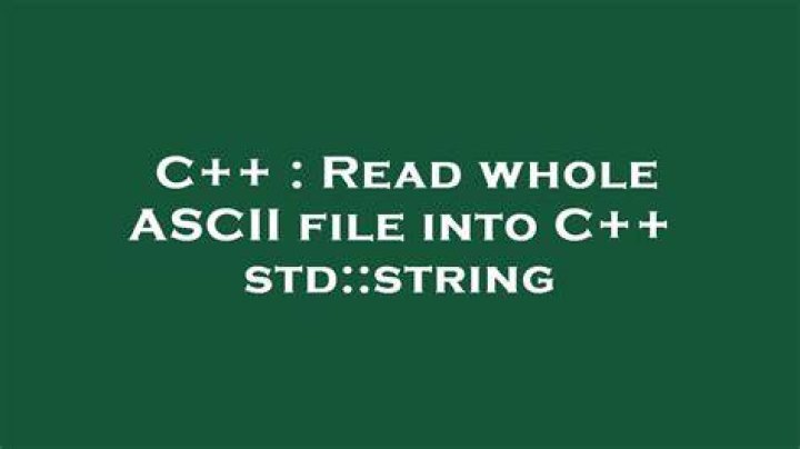 Read whole ASCII file into C++ std::string [duplicate]