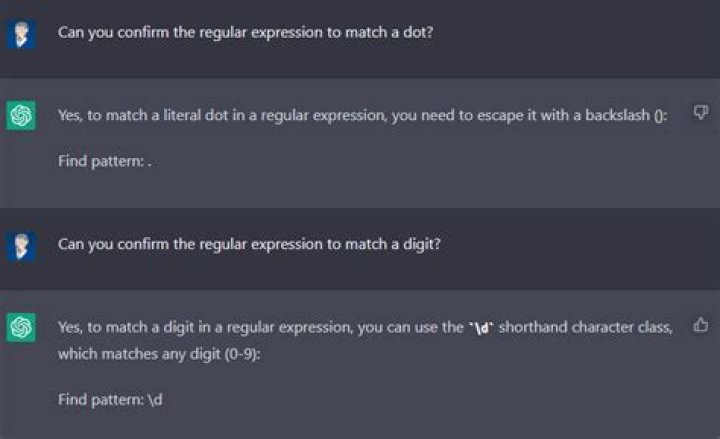 Regular expression to match a dot