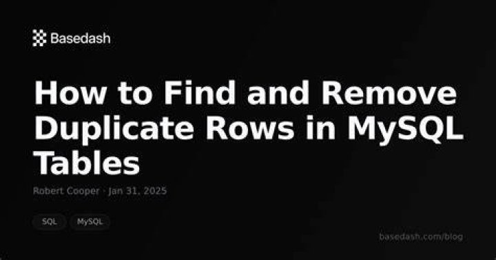 Remove duplicate rows in MySQL