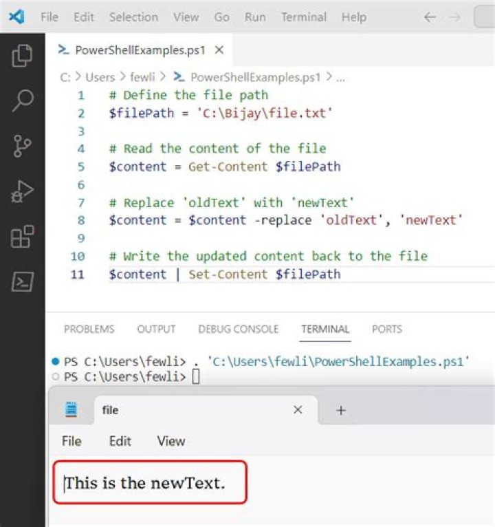 remove text from file