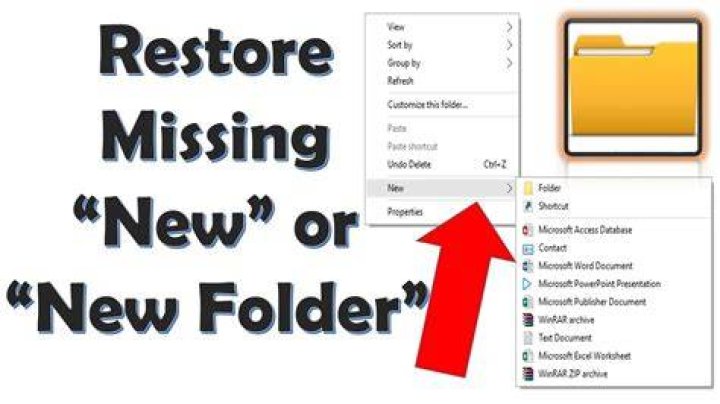 Restore Missing “New” or “New Folder” Option in Desktop and Explorer Context Menu in Windows 7
