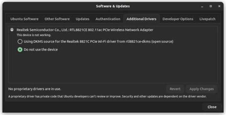 RTL8821CE driver not working on Ubuntu 22.04