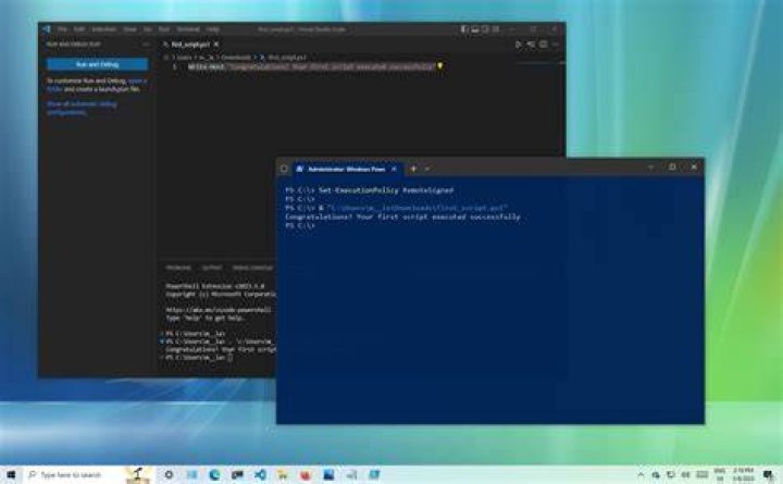 Run a powershell script exactly like a batch command