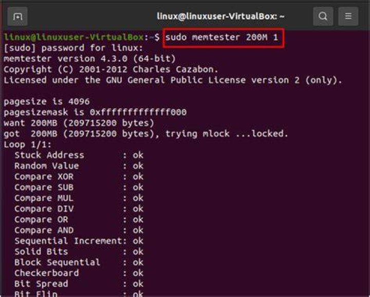 Run memtest in terminal [duplicate]
