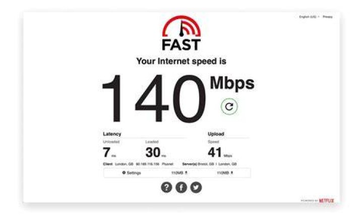 Satellite broadband speed test - fast.com