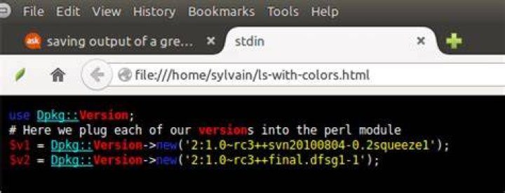 Saving output of a grep into a file with colors