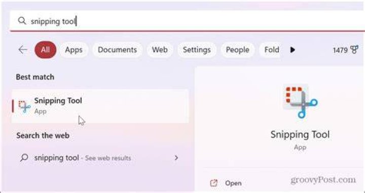 Screen shot drop down menu with snipping tool