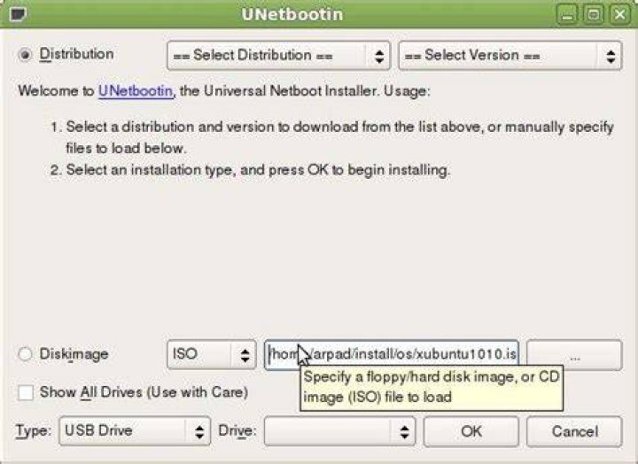 Screenshot from unetbootin homepage