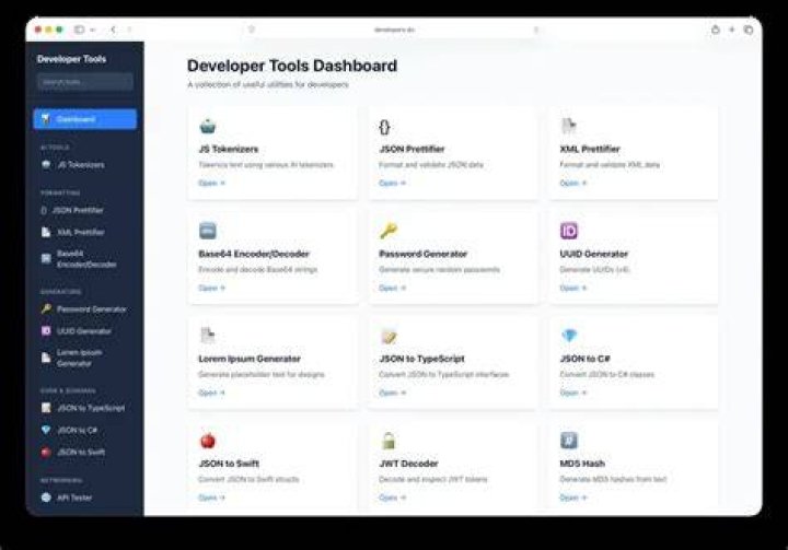screenshot of developer tools