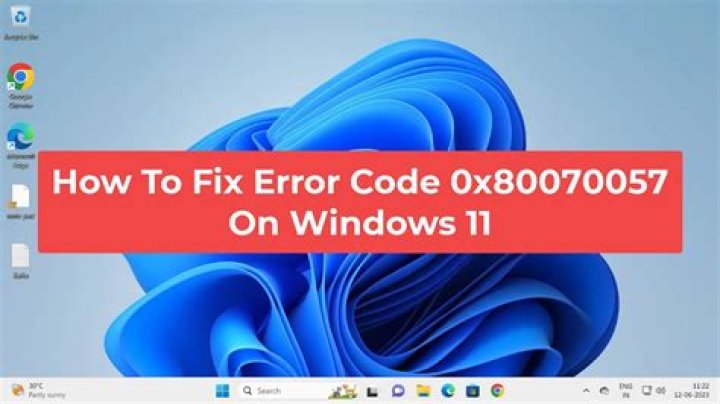Screenshot of Error 0x80070057 on Windows 10