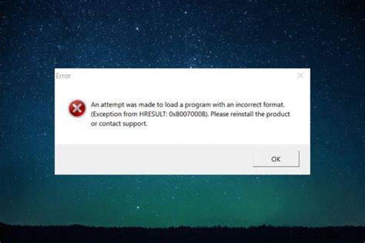 Screenshot Showing Error